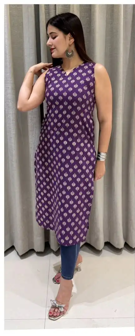 INLI Blush 7.0 Purple Color Cotton With Printed Designer Work Kurti . Get it for ₹1269. Delivery 4-6 Working Days. Shop now. | Bollywood Kurti, Creative Kurtis, Designer Kurti, Kurti, Party Wear Kurti, Selfie Kurti