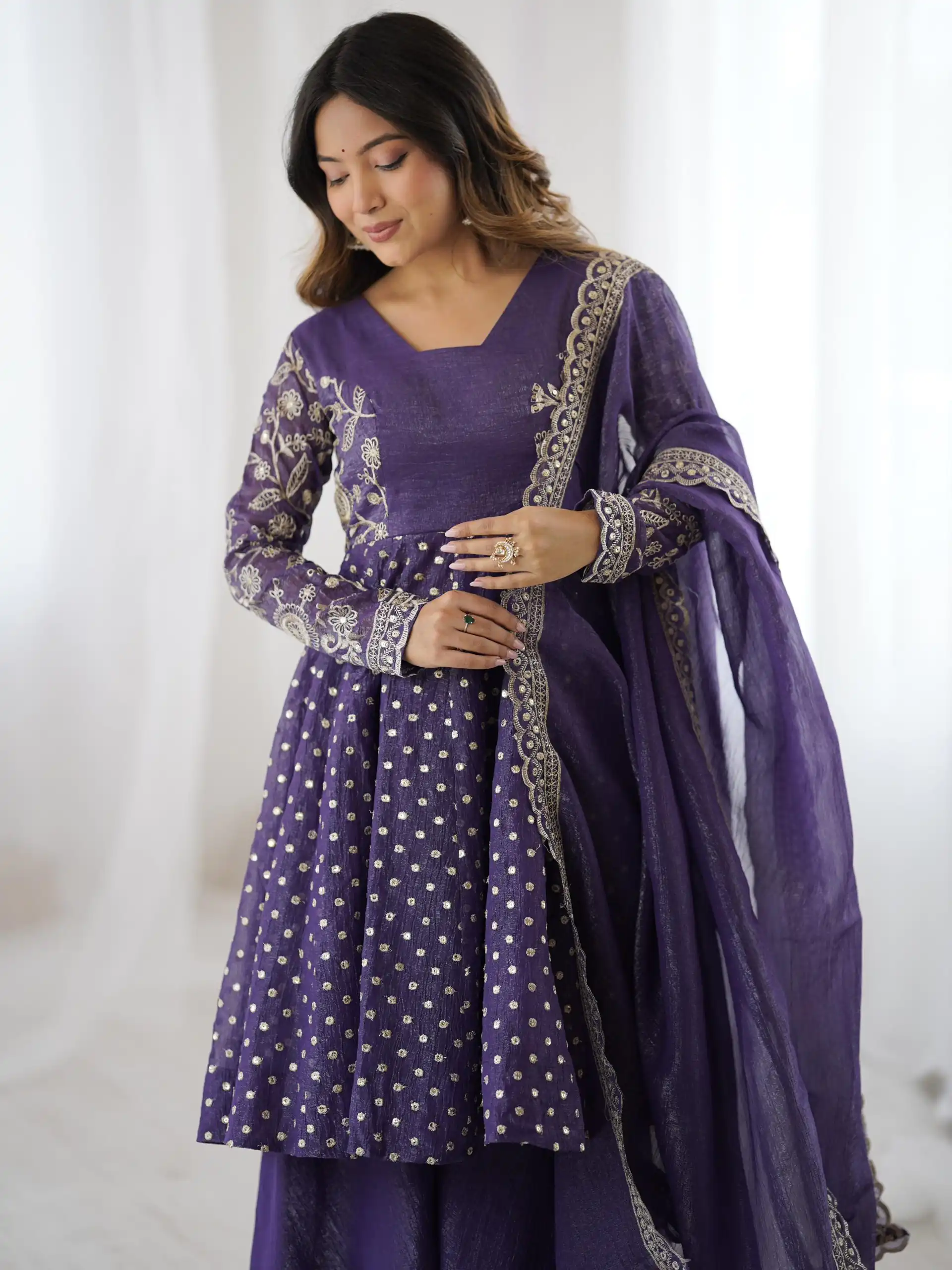 ZSR 3134 Purple Crunchy Silk Salwar Suit Perfect for Wedding, Party, Sangeet, Anniversary, Housewarming Introductory Price ₹2399. Delivery 4-6 | Casual Suits, Jump Suits, Creative suits, Designer Suits, Palazzo Suits, Party Wear Suits, Patiala Suits, Salwar suit, Straight Suits