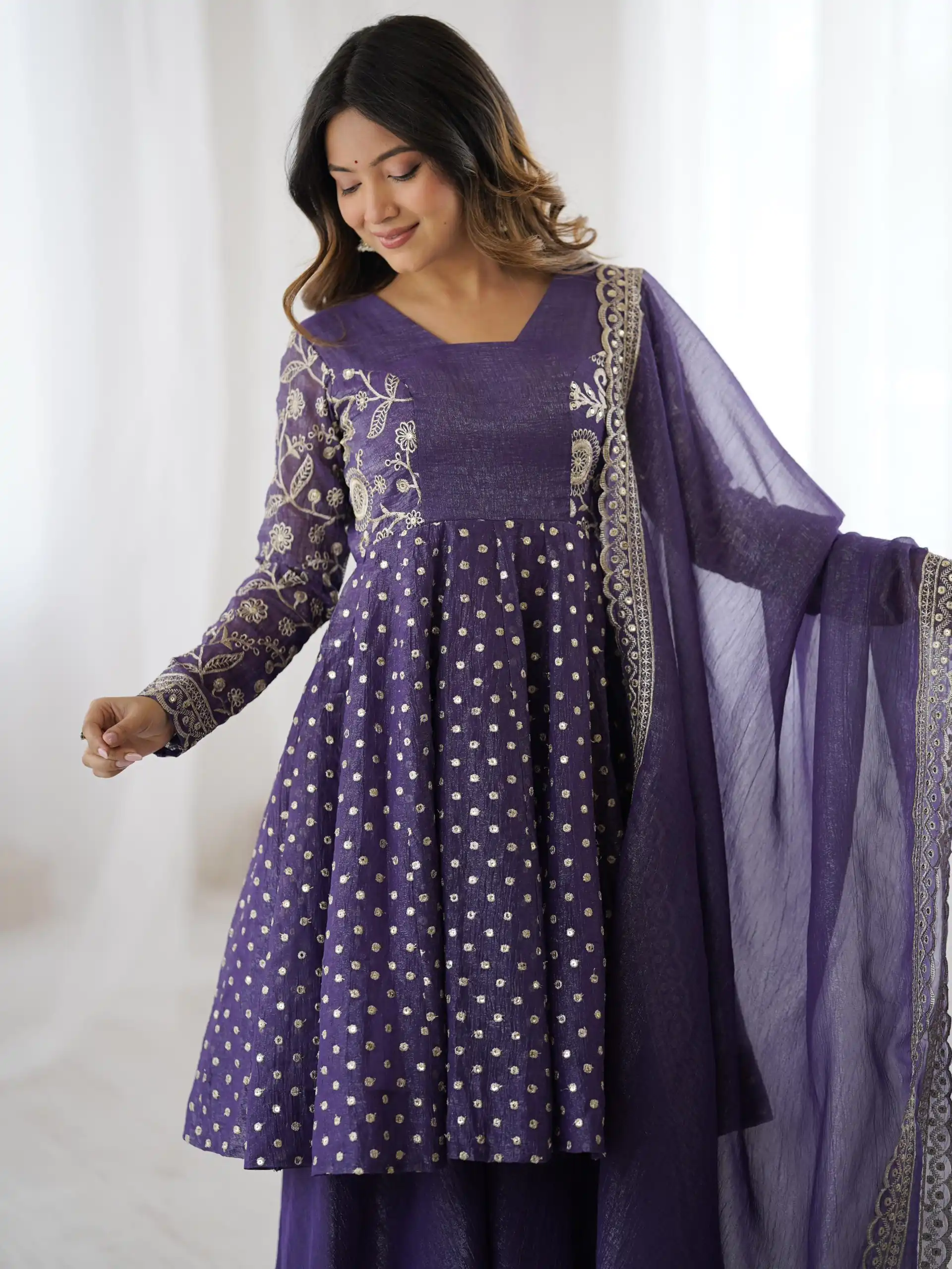 ZSR 3134 Purple Crunchy Silk Salwar Suit Perfect for Wedding, Party, Sangeet, Anniversary, Housewarming Introductory Price ₹2399. Delivery 4-6 | Casual Suits, Jump Suits, Creative suits, Designer Suits, Palazzo Suits, Party Wear Suits, Patiala Suits, Salwar suit, Straight Suits