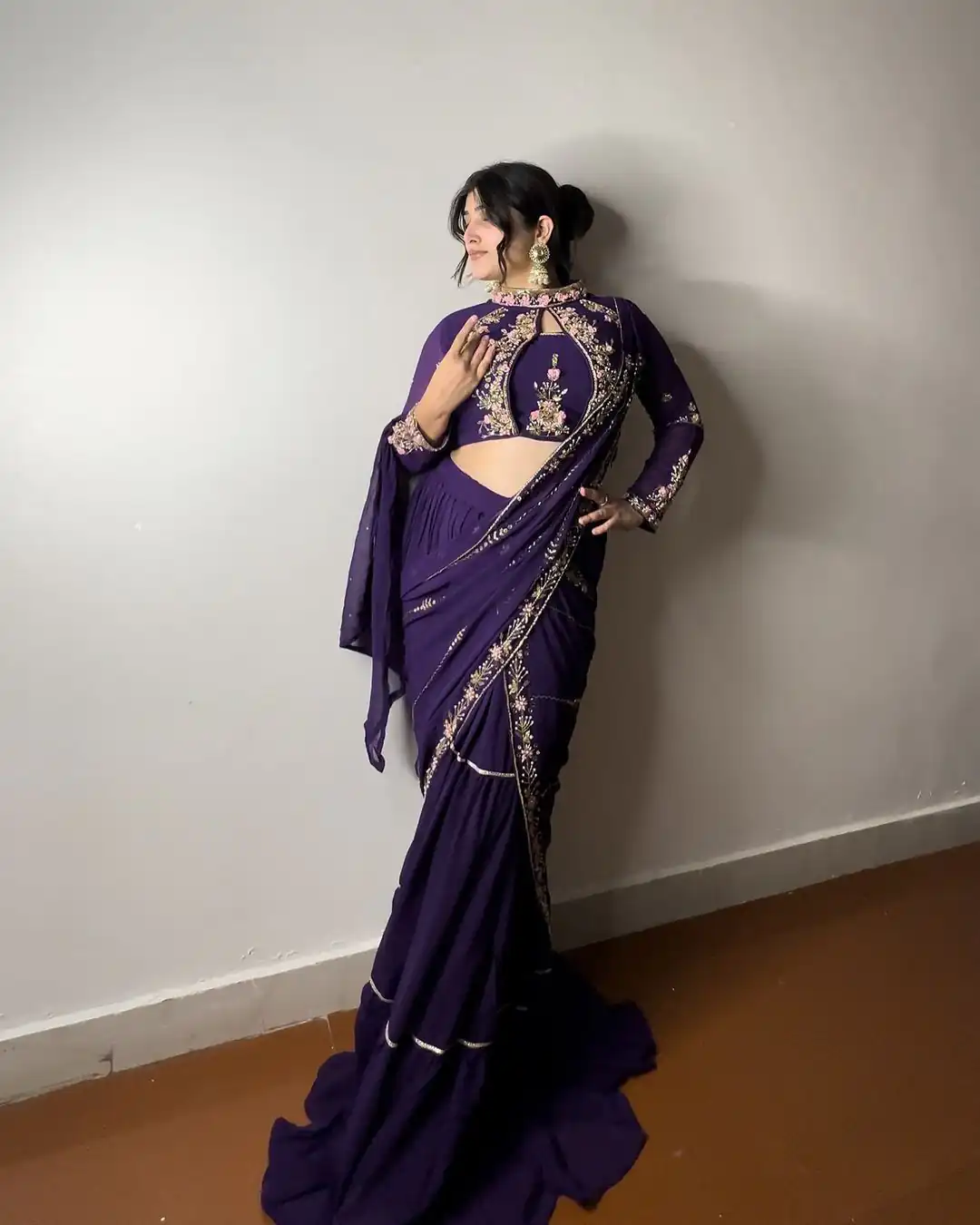 BE 280 Purple Georgette Lehenga Saree Perfect for Wedding, Party, Cultural Events, Housewarming, Ganesh Chaturthi . Affordable Price ₹2399. Delivery 4- | Creative Lehenga, Bollywood Lehenga, Designer Lehenga, Embroidered Lehenga, Lehenga, Party Wear Lehenga