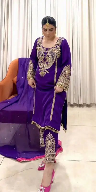 KF 1704 Purple Georgette with Embroidery Work & Lace Work Salwar Suit . Special Price ₹1999. Delivery 4-6 Working Days. Shop now. | Casual Suits, Jump Suits, Tops & Bottoms, Track Suits, Trendy Wear, Creative suits, Designer Suits, Palazzo Suits, Party Wear Suits, Patiala Suits, Salwar suit, Straight Suits
