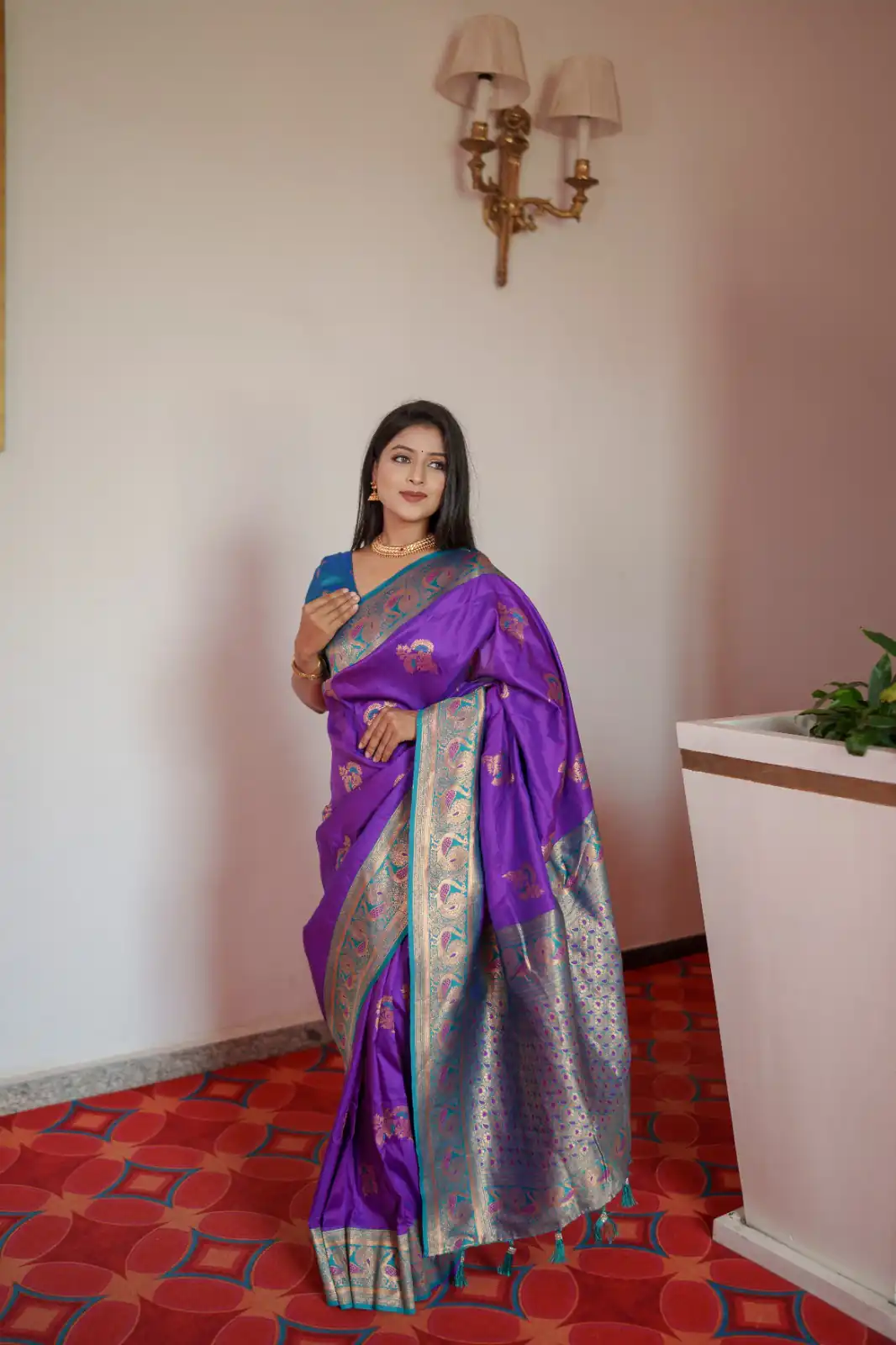 MB Paithani-3 Purple in Pethani Silk Zari Work & Lace Work Saree . Grab it for ₹2199. Delivery 4-6 Working Days. Shop now. | Creative Sarees, Embroidered Sarees, Bollywood Sarees, Designer Sarees, Ethnic Saree, Modern Digital sarees, Party Wear Sarees, Sarees