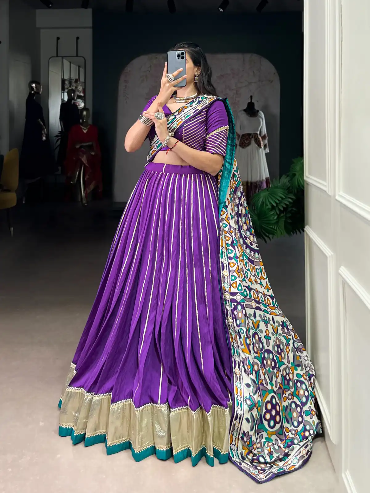 LNB 1658 Purple Pure Chanderi with Zari Work & Gotta Patti Work Lehenga Choli . Introductory Price ₹3199. Delivery 4-6 Working Days. Shop now. | Bollywood Lehenga, Creative Lehenga, Designer Lehenga, Embroidered Lehenga, Lehenga, Party Wear Lehenga