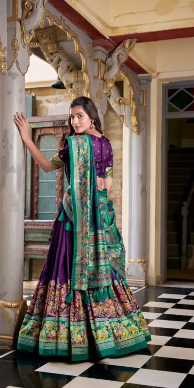 LNB 1245 Purple Tasar Silk With Gotta Patti Work & Lace Work Lehenga Choli Best Price ₹2449. Delivery 4-6 Working Days. Shop now. | Bollywood Lehenga, Creative Lehenga, Designer Lehenga, Embroidered Lehenga, Lehenga, Party Wear Lehenga