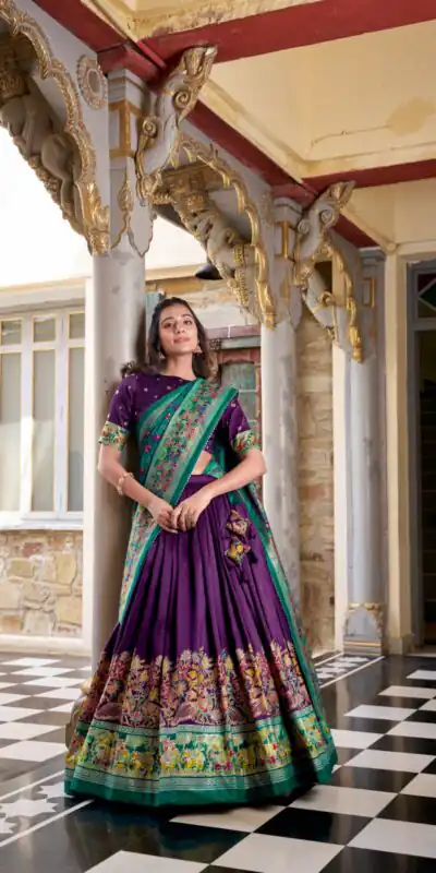 LNB 1245 Purple Tasar Silk With Gotta Patti Work & Lace Work Lehenga Choli Best Price ₹2449. Delivery 4-6 Working Days. Shop now. | Bollywood Lehenga, Creative Lehenga, Designer Lehenga, Embroidered Lehenga, Lehenga, Party Wear Lehenga