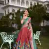 Red Dola Silk Kalamkari Print Lehenga Choli