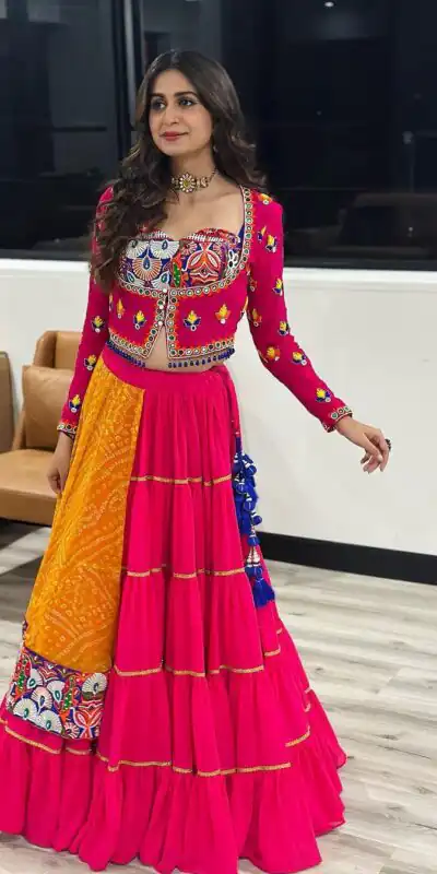 KF 1591 Red in Faux Georgette Digital Print & Mirror Work Lehenga Choli. Available at ₹1649 only. Delivery 4-6 Working Days. Shop now. | Bollywood Lehenga, Creative Lehenga, Designer Lehenga, Embroidered Lehenga, Lehenga, Party Wear Lehenga