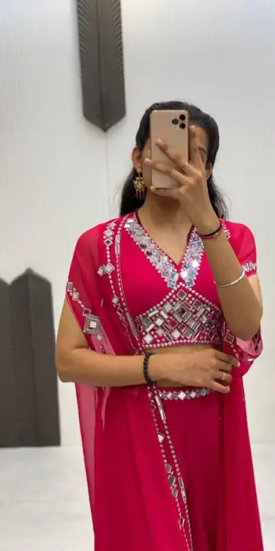 LG 1911 Red in Georgette Embroidery Work & Mirror Work Salwar Suit . Exclusive Offer ₹2399. Delivery 4-6 Working Days. Shop now. | Casual Suits, Jump Suits, Creative suits, Designer Suits, Palazzo Suits, Party Wear Suits, Patiala Suits, Salwar suit, Straight Suits