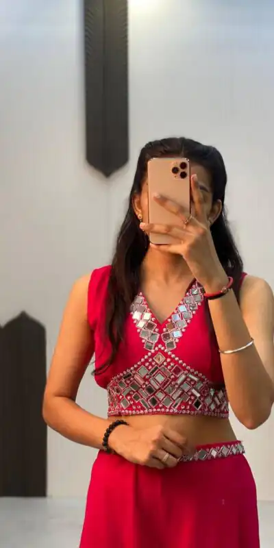 LG 1911 Red in Georgette Embroidery Work & Mirror Work Salwar Suit . Exclusive Offer ₹2399. Delivery 4-6 Working Days. Shop now. | Casual Suits, Jump Suits, Creative suits, Designer Suits, Palazzo Suits, Party Wear Suits, Patiala Suits, Salwar suit, Straight Suits