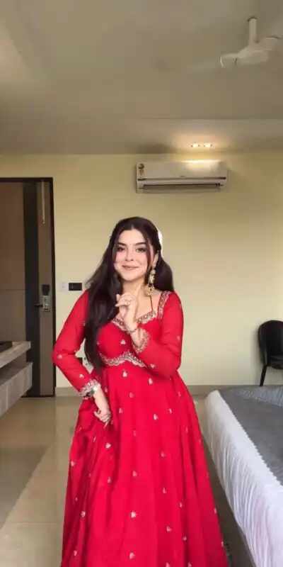 RTC 5924 Red Georgette Thread With Sequence Gown Perfect for Wedding, Party, Reception, Holi, Eid . Available at ₹1999 only. Delivery 4-6 Working Days. | Bollywood Gowns, Creative Gowns, Designer Gowns, Embroidered Gowns, Gowns, Party Wear Gowns