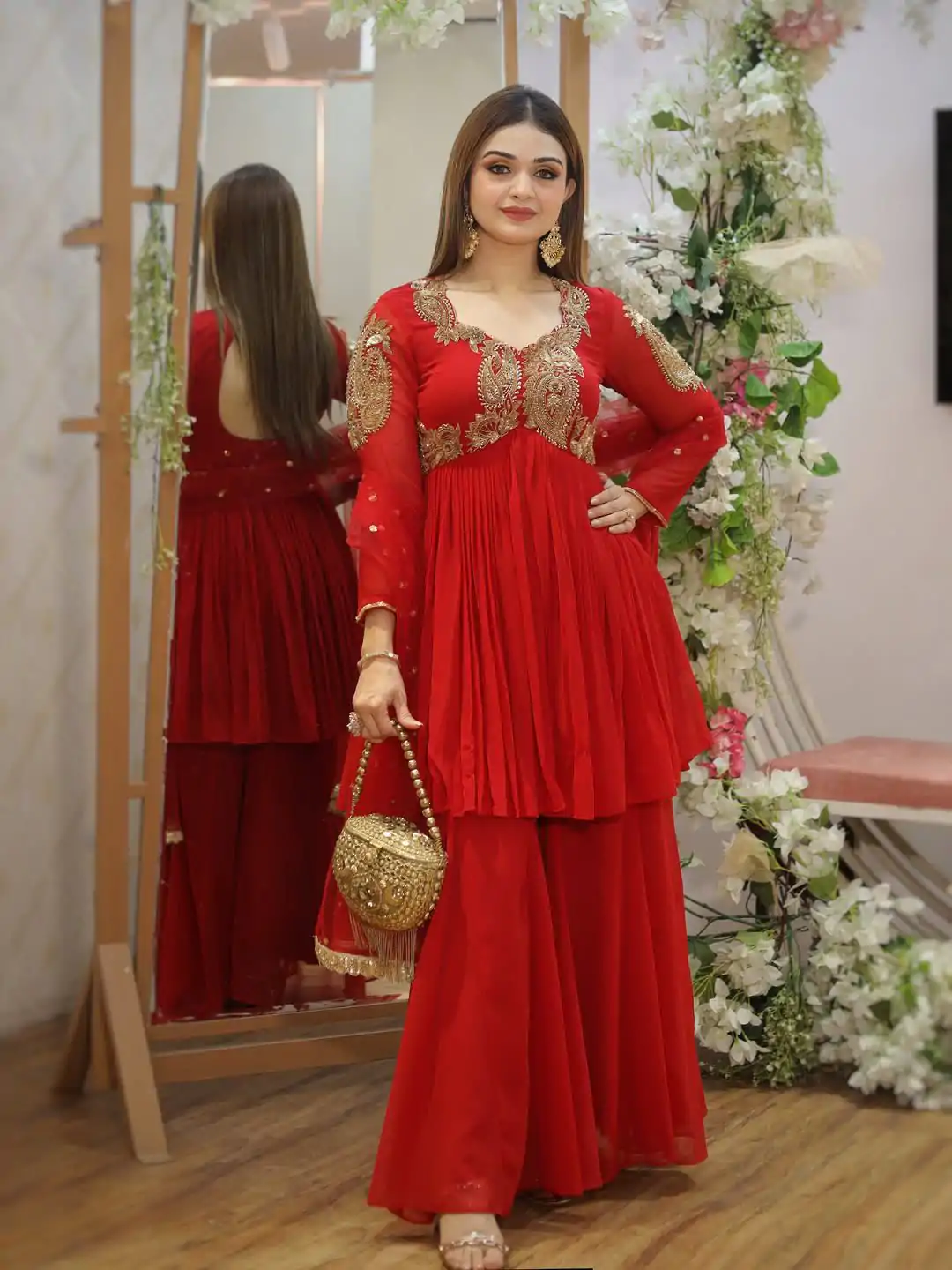 LG 2010 Red Georgette With Embroidery Work Salwar Suit & Lace Work. Best Price ₹1999. Delivery 4-6 Working Days. Shop now. | Casual Suits, Jump Suits, Creative suits, Designer Suits, Palazzo Suits, Party Wear Suits, Patiala Suits, Salwar suit, Straight Suits