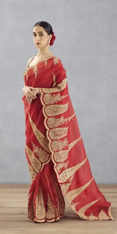 DF Queen Red Organza Tissue Saree with Sequins Work & Embroidery. Festive Deal ₹2499. Delivery 4-6 Working Days. Shop now. | Embroidered Sarees, Bollywood Sarees, Creative Sarees, Designer Sarees, Ethnic Saree, Modern Digital sarees, Party Wear Sarees, Sarees
