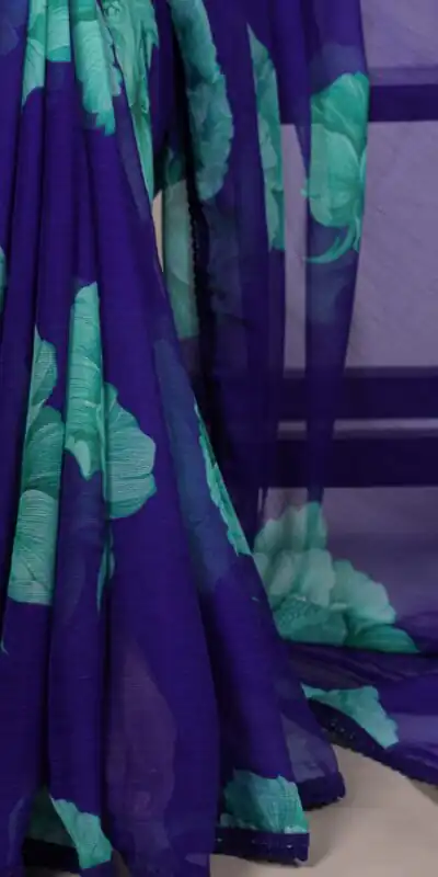 YNF 7033 Royal Blue Color Chiffon Lace Work & Lace Border Saree . Available at ₹1499 only. Delivery 4-6 Working Days. Shop now. | Embroidered Sarees, Bollywood Sarees, Creative Sarees, Designer Sarees, Ethnic Saree, Modern Digital sarees, Party Wear Sarees, Sarees