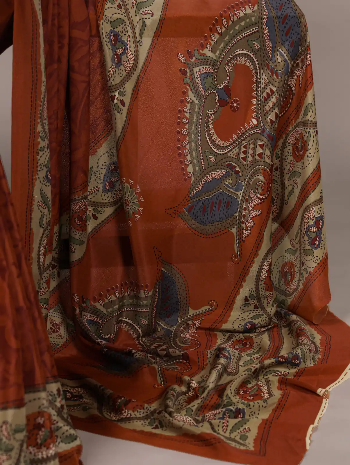 YNF 7056 Rust Crepe Printed with Designer Saree Work. Wedding, Party, Festive, Events, Get it for ₹1499. Delivery 4-6 Working Days. Shop now. | Creative Sarees, Embroidered Sarees, Bollywood Sarees, Designer Sarees, Ethnic Saree, Modern Digital sarees, Party Wear Sarees, Sarees