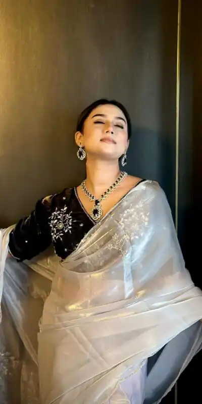 AC JIYA Silver Soft Jimmy Chuu with Lace Border & Lace Work Saree . Available at ₹3049 only. Delivery 4-6 Working Days. Shop now. | Creative Sarees, Embroidered Sarees, Bollywood Sarees, Designer Sarees, Ethnic Saree, Modern Digital sarees, Party Wear Sarees, Sarees