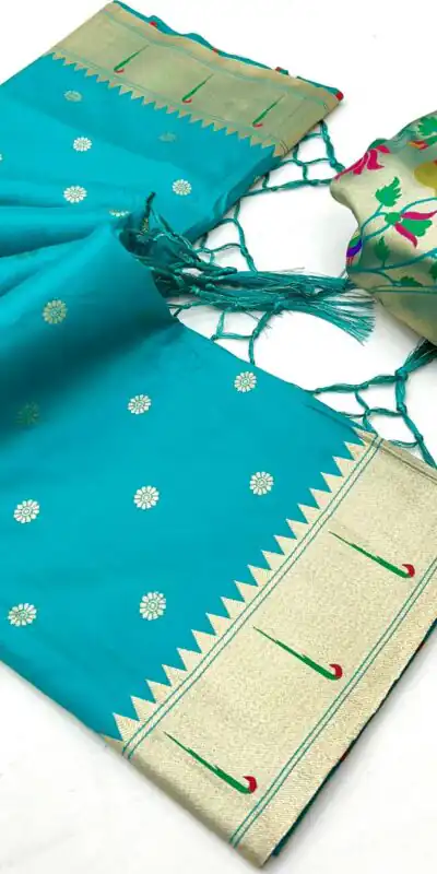 MB 150 Sky Blue A Pethani silk Saree Perfect for Wedding, Party, Baisakhi, Reception, Traditional Day – . Affordable Price ₹2549. Delivery 4-6 Working | Creative Sarees, Embroidered Sarees, Bollywood Sarees, Designer Sarees, Ethnic Saree, Modern Digital sarees, Party Wear Sarees, Sarees