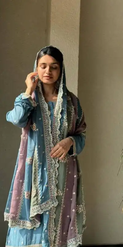 KF 1627 Sky Blue Georgette Salwar Suit Perfect for Wedding, Party, Diwali, Traditional Day, Bridal Wear. Get it for ₹2149. Delivery 4-6 Working Days | Casual Suits, Creative suits, Designer Suits, Palazzo Suits, Party Wear Suits, Patiala Suits, Salwar suit, Straight Suits