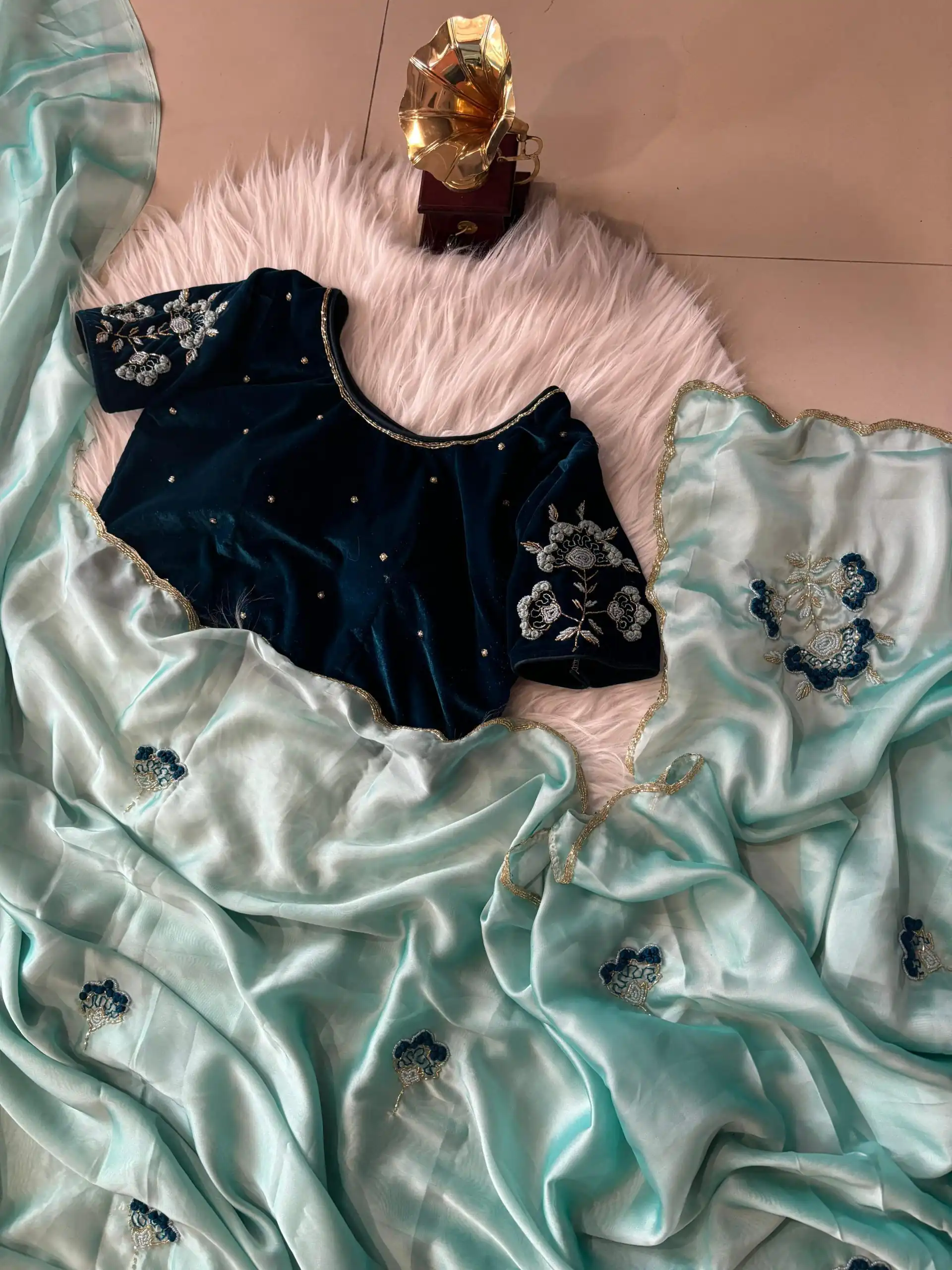 AC AZAELEA Sky Blue Rangoli Silk Lace Work & Resham Work Saree with . Exclusive Offer ₹2549. Delivery 4-6 Working Days. Shop now. | Creative Sarees, Embroidered Sarees, Bollywood Sarees, Designer Sarees, Ethnic Saree, Modern Digital sarees, Party Wear Sarees, Sarees