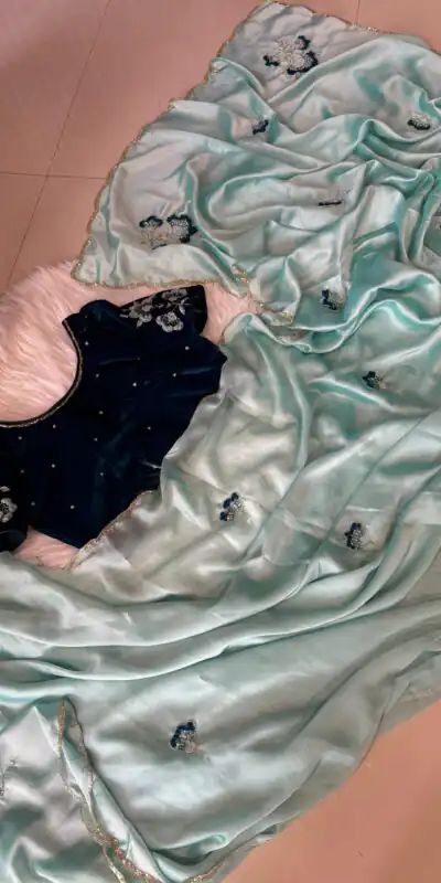 AC AZAELEA Sky Blue Rangoli Silk Lace Work & Resham Work Saree with . Exclusive Offer ₹2549. Delivery 4-6 Working Days. Shop now. | Creative Sarees, Embroidered Sarees, Bollywood Sarees, Designer Sarees, Ethnic Saree, Modern Digital sarees, Party Wear Sarees, Sarees