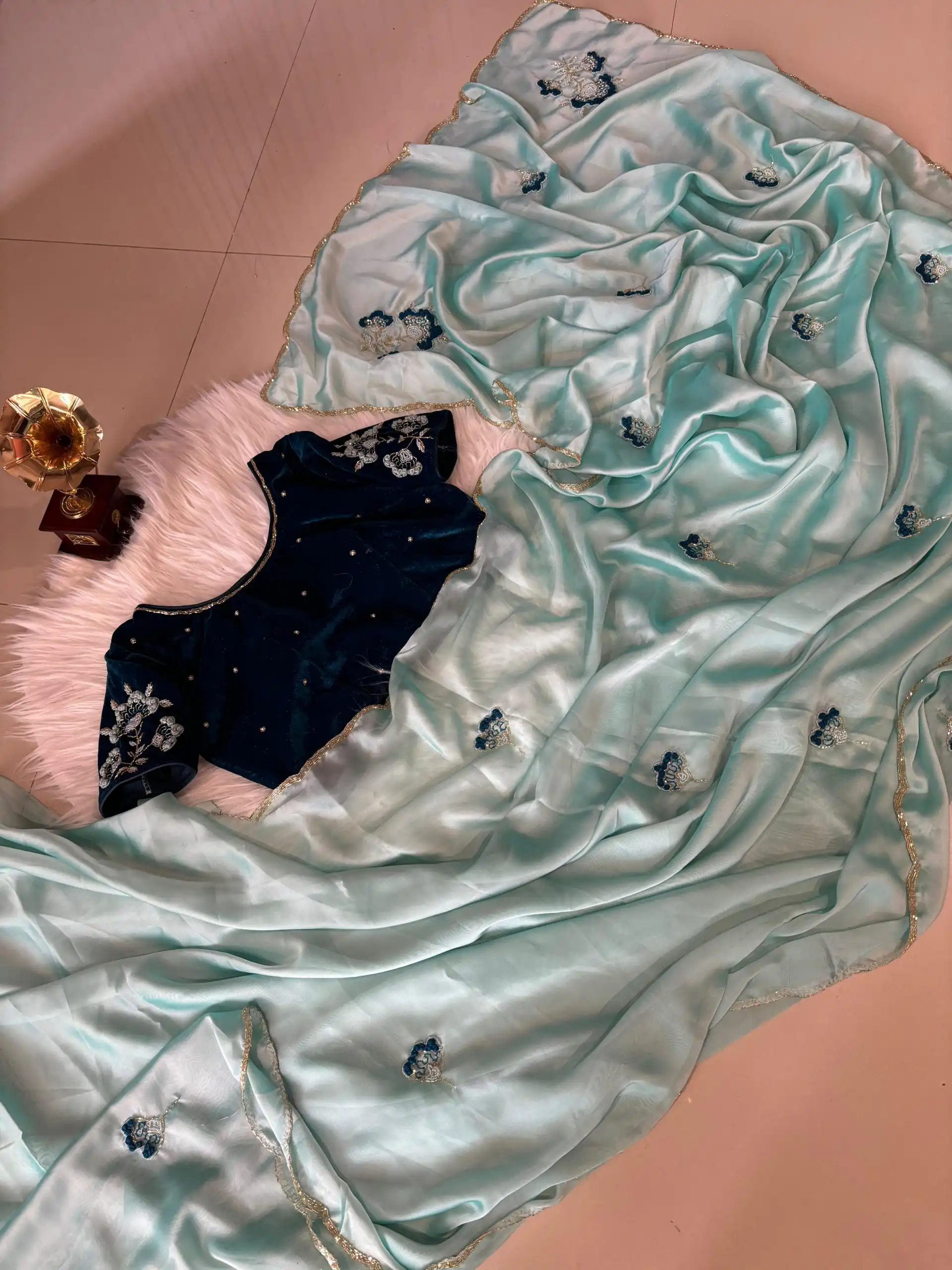 AC AZAELEA Sky Blue Rangoli Silk Lace Work & Resham Work Saree with . Exclusive Offer ₹2549. Delivery 4-6 Working Days. Shop now. | Creative Sarees, Embroidered Sarees, Bollywood Sarees, Designer Sarees, Ethnic Saree, Modern Digital sarees, Party Wear Sarees, Sarees