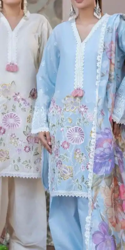 BE 373 Sky Blue Roman Silk Embroidery Work & Lace Work Salwar Suit in. Available at ₹2149 only. Delivery 4-6 Working Days. Shop now. | Casual Suits, Jump Suits, Creative suits, Designer Suits, Palazzo Suits, Party Wear Suits, Patiala Suits, Salwar suit, Straight Suits