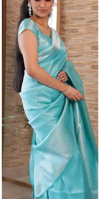 KP 4040 Sky Blue Soft Lichi Silk Saree Perfect for Wedding, Party, Ethnic Day, Raksha Bandhan, Temple Visit . Exclusive Offer ₹1299. Delivery 4-6 Working D | Creative Sarees, Embroidered Sarees, Bollywood Sarees, Designer Sarees, Ethnic Saree, Modern Digital sarees, Party Wear Sarees, Sarees