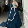 Teal Georgette Sequins Work Lehenga Choli