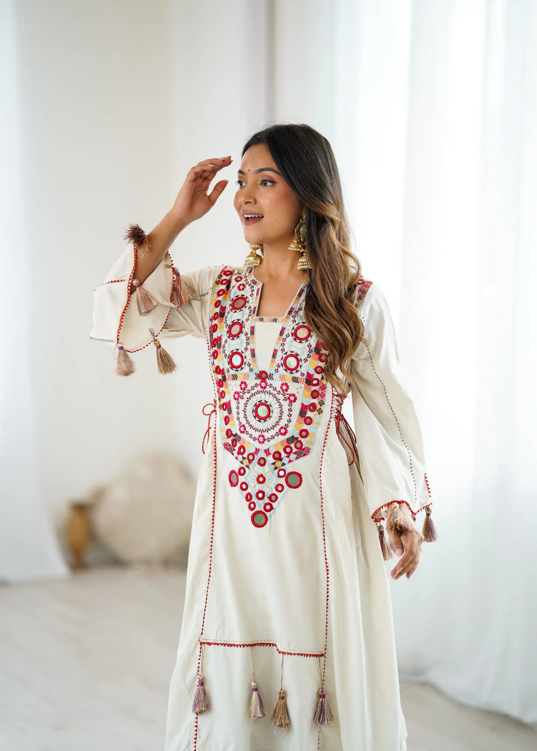 SRK 5286 White in Khadi Cotton Mirror Work & Embroidery Work Salwar Suit . Now at just ₹2099. Delivery 4-6 Working Days. Shop now. | Casual Suits, Jump Suits, Creative suits, Designer Suits, Palazzo Suits, Party Wear Suits, Patiala Suits, Salwar suit, Straight Suits