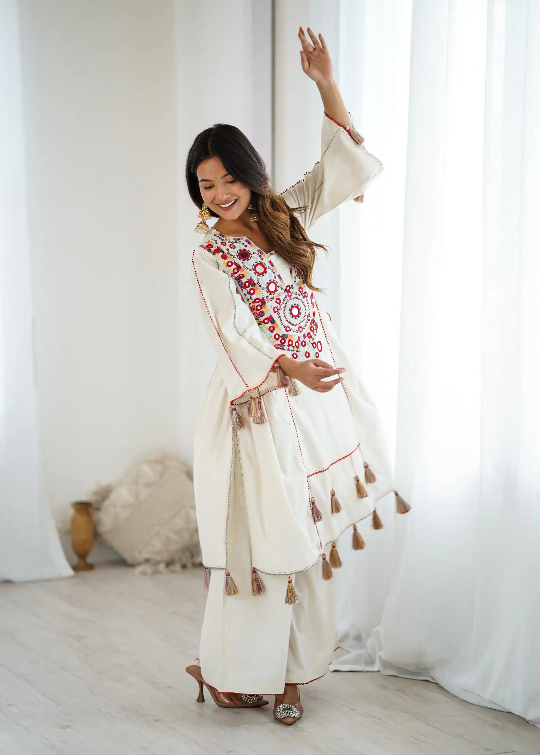 SRK 5286 White in Khadi Cotton Mirror Work & Embroidery Work Salwar Suit . Now at just ₹2099. Delivery 4-6 Working Days. Shop now. | Casual Suits, Jump Suits, Creative suits, Designer Suits, Palazzo Suits, Party Wear Suits, Patiala Suits, Salwar suit, Straight Suits