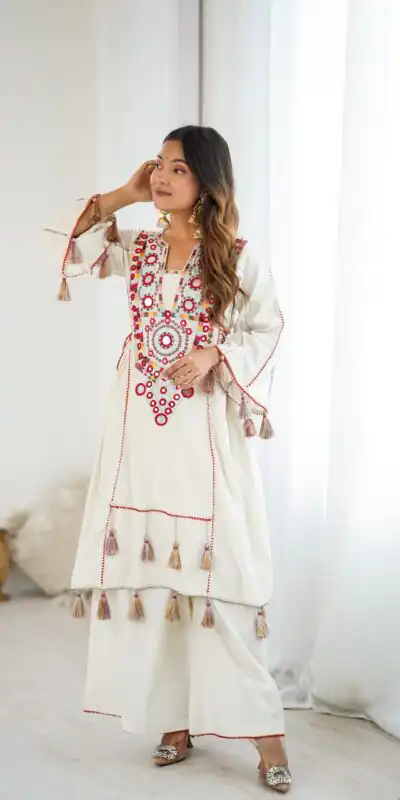 SRK 5286 White in Khadi Cotton Mirror Work & Embroidery Work Salwar Suit . Now at just ₹2099. Delivery 4-6 Working Days. Shop now. | Casual Suits, Jump Suits, Creative suits, Designer Suits, Palazzo Suits, Party Wear Suits, Patiala Suits, Salwar suit, Straight Suits