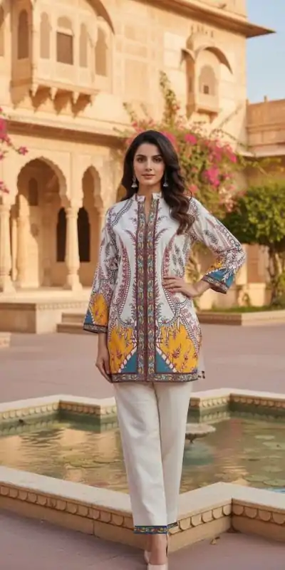 INLI Velora Vogue White in Linen Cotton Turkish style Designer Work Kurti . Introductory Price ₹1549. Delivery 4-6 Working Days. Shop now. | Bollywood Kurti, Creative Kurtis, Designer Kurti, Kurti, Party Wear Kurti, Selfie Kurti