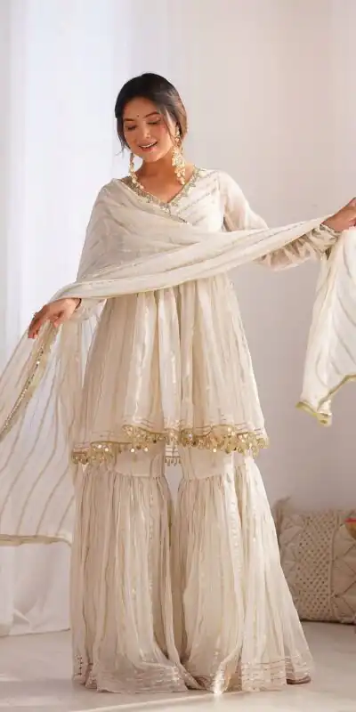 SRK 5300 White Mal Chanderi With Lace Work & Mirror Work Salwar Suit . Get it for ₹2099. Delivery 4-6 Working Days. Shop now. | Casual Suits, Jump Suits, Tops & Bottoms, Track Suits, Trendy Wear, Creative suits, Designer Suits, Palazzo Suits, Party Wear Suits, Patiala Suits, Salwar suit, Straight Suits