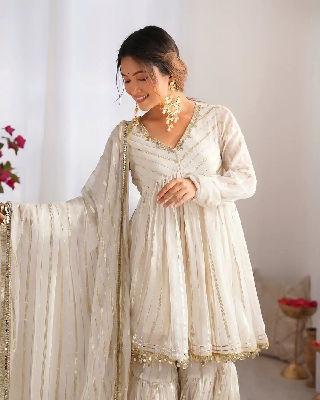 SRK 5300 White Mal Chanderi With Lace Work & Mirror Work Salwar Suit . Get it for ₹2099. Delivery 4-6 Working Days. Shop now. | Casual Suits, Jump Suits, Tops & Bottoms, Track Suits, Trendy Wear, Creative suits, Designer Suits, Palazzo Suits, Party Wear Suits, Patiala Suits, Salwar suit, Straight Suits