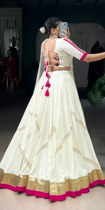 LNB 1622 White Color Rayon Embossed Design Gota Patti Lace Touch Up Lehenga Choli Wedding, Party, Festive, Events Etc. Delivery 4-6 Working Days Rs 3199 | Creative Lehenga, Bollywood Lehenga, Designer Lehenga, Embroidered Lehenga, Lehenga, Party Wear Lehenga