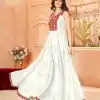 INLI Ghumati White Heavy Rayon with Lace Work & Gamthi Work Gown . Get it for ₹1749. Delivery 4-6 Working Days. Shop now. | Bollywood Gowns, Creative Gowns, Designer Gowns, Embroidered Gowns, Gowns, Party Wear Gowns