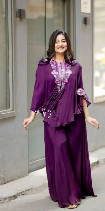 BE 349 Wine Color Air Chinon Sequence Embroidered Work Salwar Suit Casual, Wedding, Festive, Events . Expected Delivery  4-6 Working Days @1999/- only      | Casual Suits, Jump Suits, Creative suits, Designer Suits, Palazzo Suits, Party Wear Suits, Patiala Suits, Salwar suit, Straight Suits