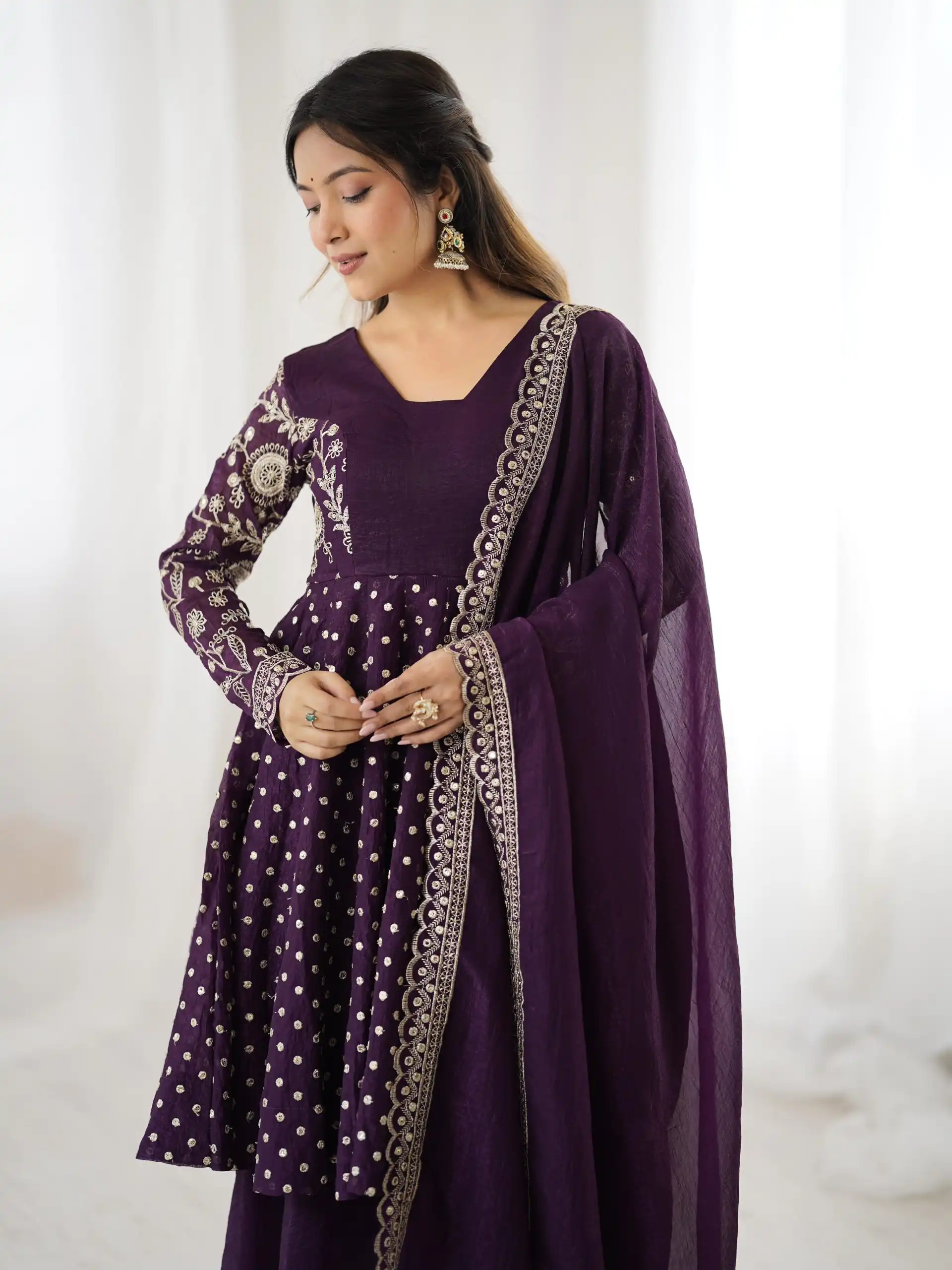 ZSR 3134 Wine Crunchy Silk Salwar Suit Perfect for Wedding, Party, Sangeet, Anniversary, Housewarming Introductory Price ₹2399. Delivery 4-6 | Casual Suits, Jump Suits, Creative suits, Designer Suits, Palazzo Suits, Party Wear Suits, Patiala Suits, Salwar suit, Straight Suits