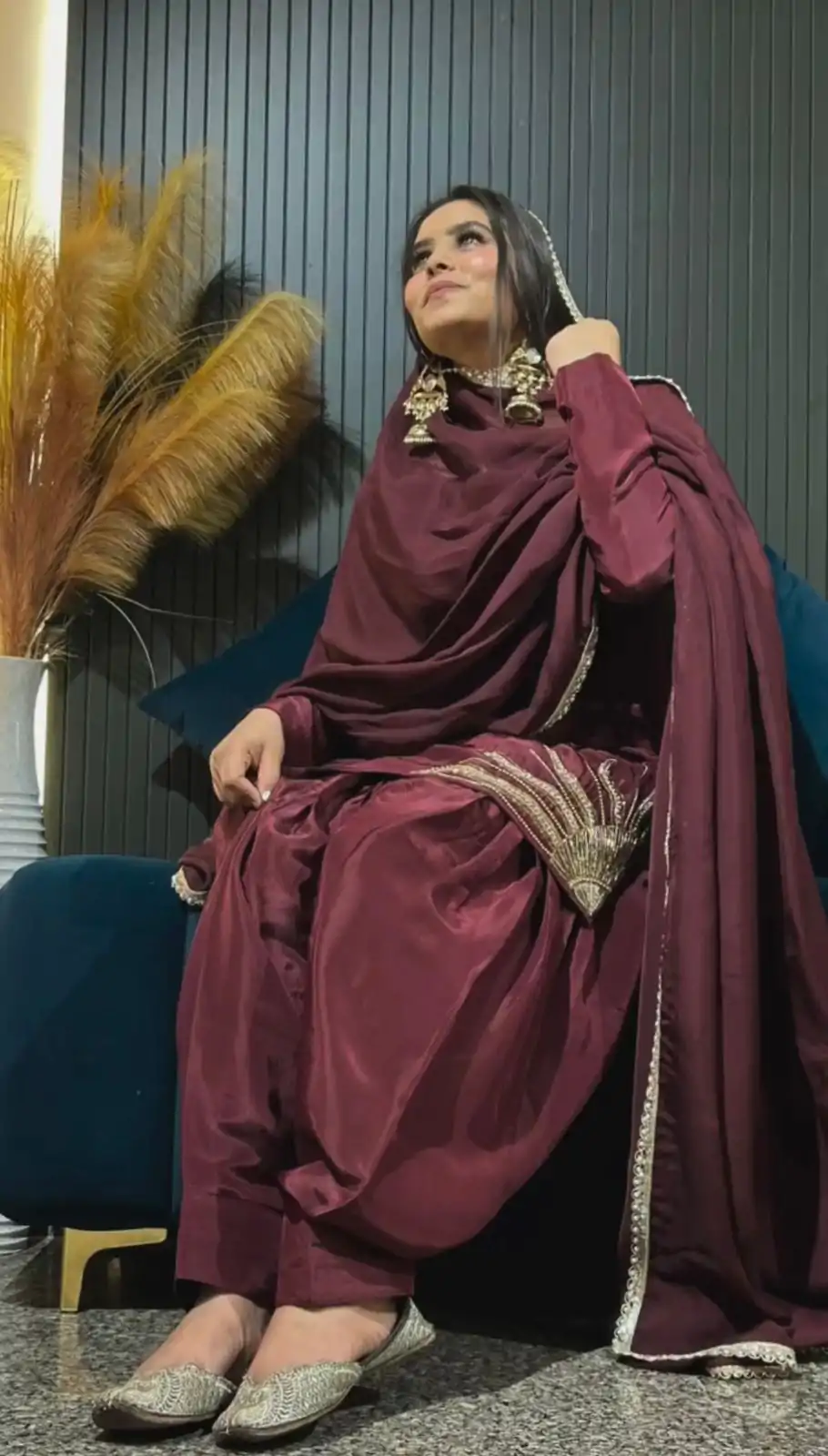 ZSR 3120 Wine Natural Crep Silk Lace Border & Lace Work Salwar Suit in With Hand Work With Full Sleeve. Festive Deal ₹1799. Delivery 4-6 Working Days. | Casual Suits, Jump Suits, Tops & Bottoms, Track Suits, Trendy Wear, Creative suits, Designer Suits, Palazzo Suits, Party Wear Suits, Patiala Suits, Salwar suit, Straight Suits