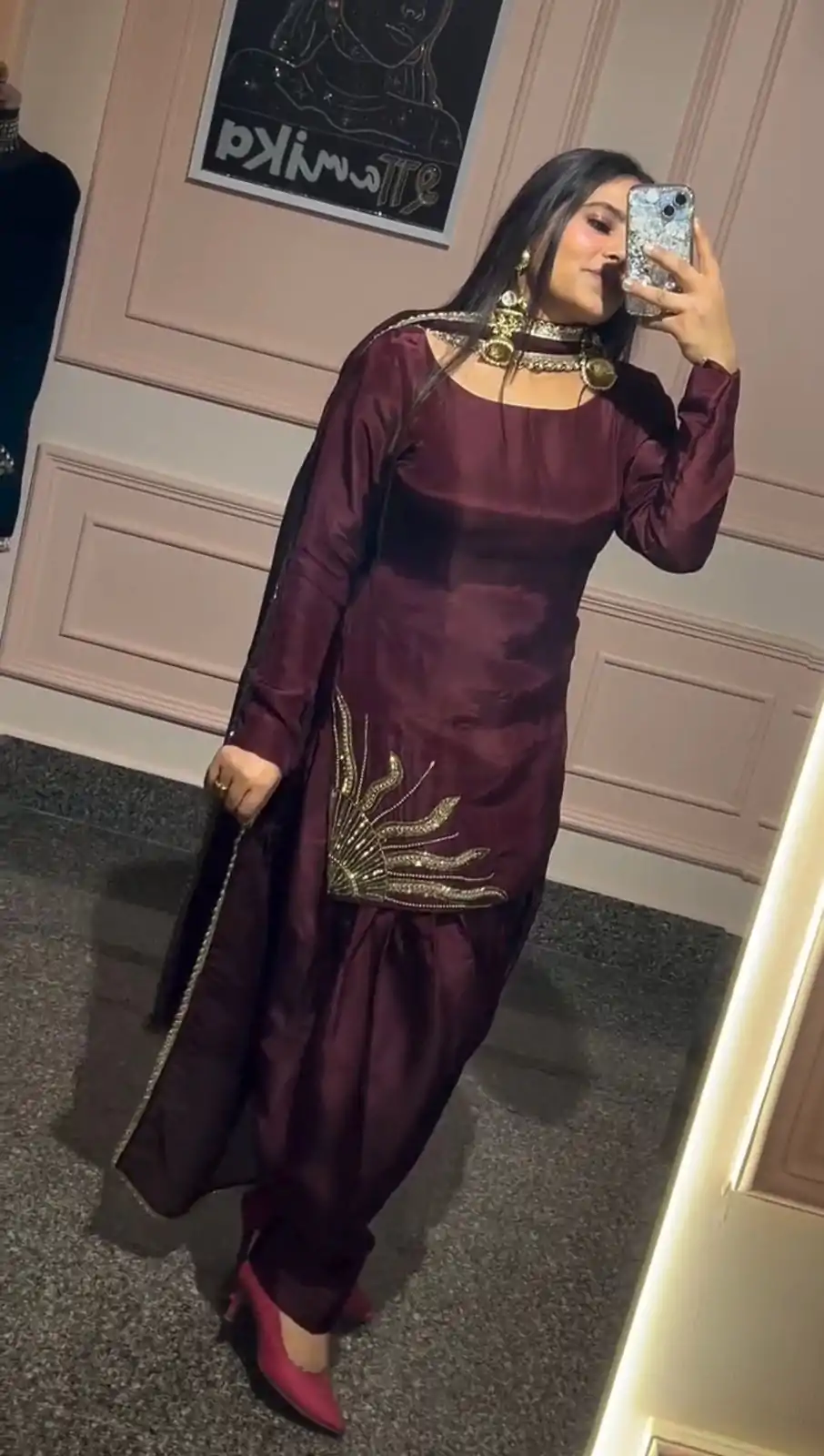 ZSR 3120 Wine Natural Crep Silk Lace Border & Lace Work Salwar Suit in With Hand Work With Full Sleeve. Festive Deal ₹1799. Delivery 4-6 Working Days. | Casual Suits, Jump Suits, Tops & Bottoms, Track Suits, Trendy Wear, Creative suits, Designer Suits, Palazzo Suits, Party Wear Suits, Patiala Suits, Salwar suit, Straight Suits