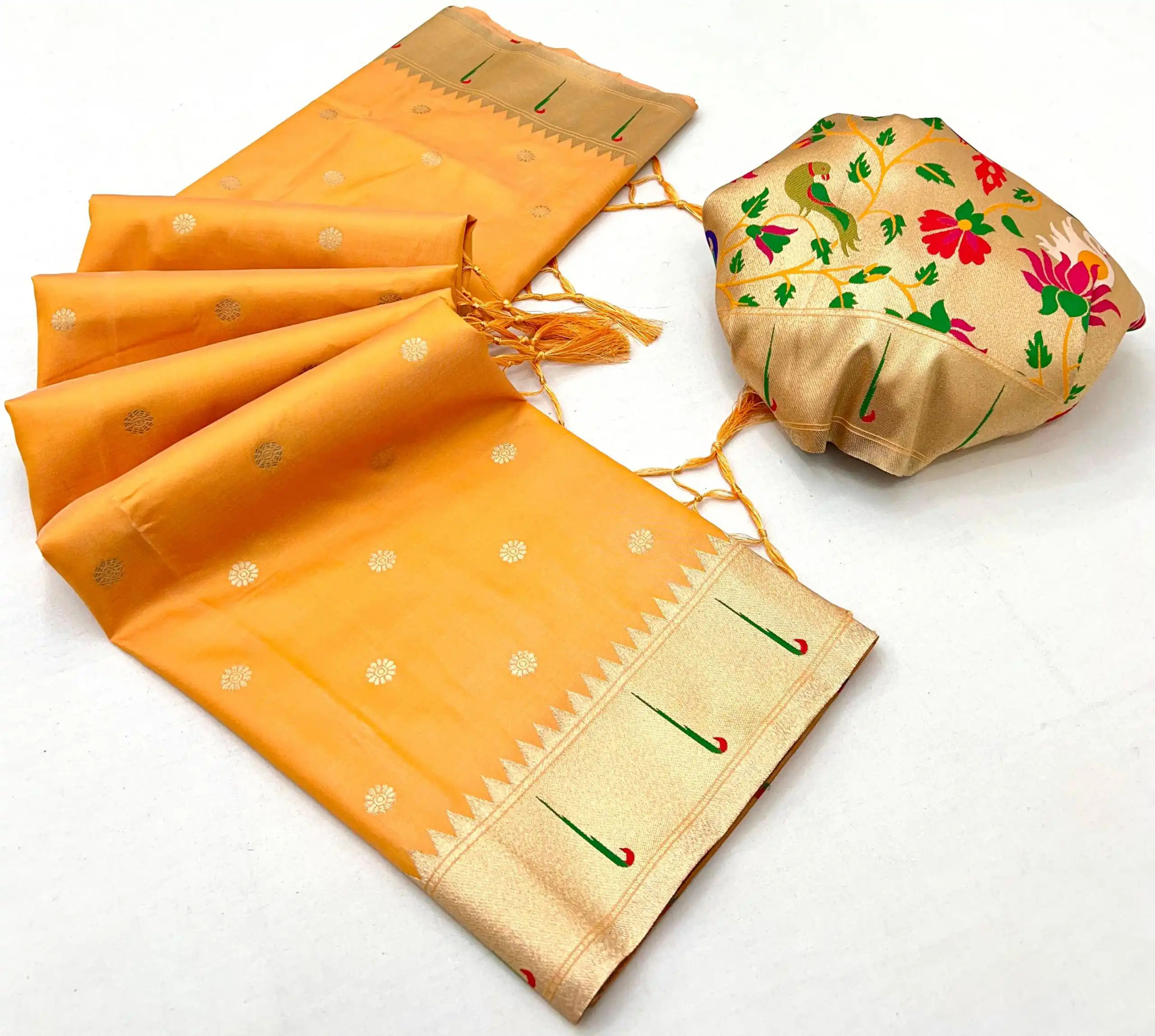 MB 150 Yellow A Pethani silk Saree Perfect for Wedding, Party, Baisakhi, Reception, Traditional Day – . Affordable Price ₹2549. Delivery 4-6 Working | Creative Sarees, Embroidered Sarees, Bollywood Sarees, Designer Sarees, Ethnic Saree, Modern Digital sarees, Party Wear Sarees, Sarees