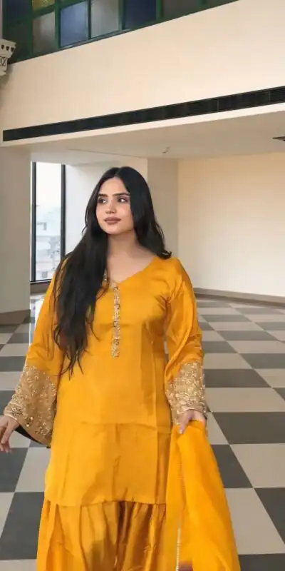 NSR 854 Yellow Natural Satin Silk Sequence Work with Lace Work & Embroidery Work Salwaar Suit Now at just ₹1799. Delivery 4-6 Working Days. Shop now. | Casual Suits, Jump Suits, Creative suits, Designer Suits, Palazzo Suits, Party Wear Suits, Patiala Suits, Salwar suit, Straight Suits