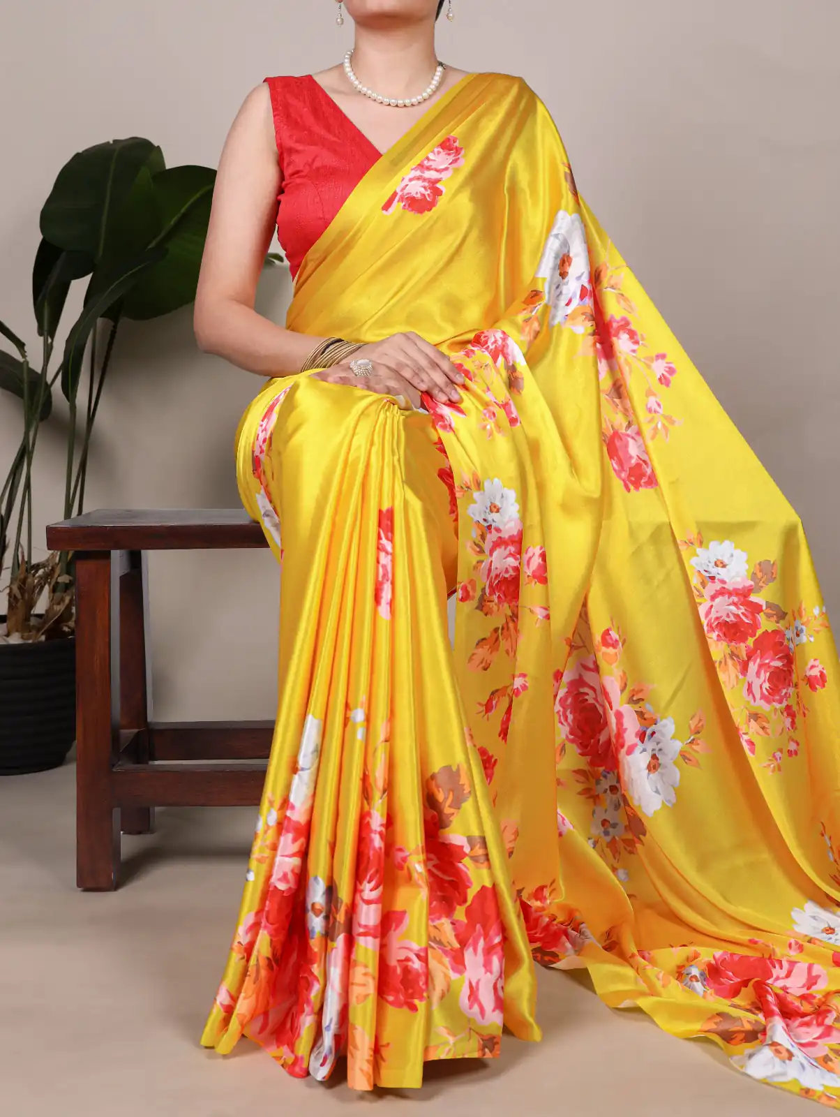 YNF 7004 Yellow Color Satin Silk Floral Printed Designer Work Saree . Grab it for ₹1549. Delivery 4-6 Working Days. Shop now. | Embroidered Sarees, Bollywood Sarees, Creative Sarees, Designer Sarees, Ethnic Saree, Modern Digital sarees, Party Wear Sarees, Sarees