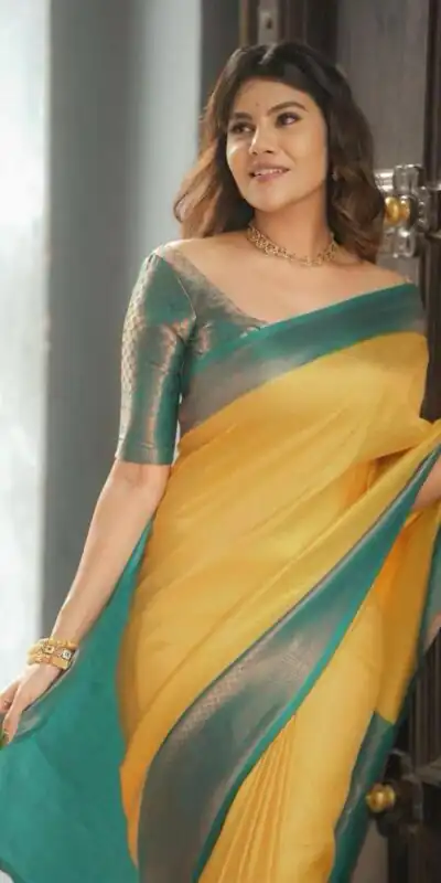 KP 5059 Yellow Color Soft Lichi Silk Cloth. Saree with Designer Work. Get it for ₹1449. Delivery 4-6 Working Days. Shop now. | Embroidered Sarees, Bollywood Sarees, Creative Sarees, Designer Sarees, Ethnic Saree, Modern Digital sarees, Party Wear Sarees, Sarees