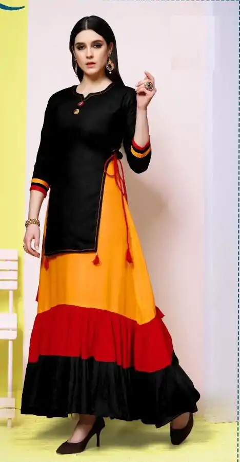 INLI Raas Black in Color 14 kg Rayon Designer Work Gown . Wedding, Party, Festive, Events Available at ₹1499 only. Delivery 4-6 Working Days. Shop now. | Casual Suits, Jump Suits, Creative suits, Designer Suits, Palazzo Suits, Party Wear Suits, Patiala Suits, Salwar suit, Straight Suits