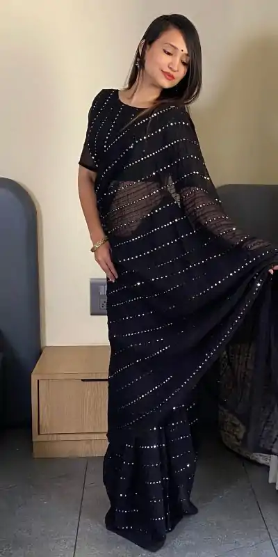 BT SUMAN Black Fox Georgette SareePerfect for Wedding, Party, Sangeet, Baisakhi, Karwa Chauth – . Special Price ₹1749. Delivery 4-6 Working Days. | Creative Sarees, Embroidered Sarees, Bollywood Sarees, Designer Sarees, Ethnic Saree, Modern Digital sarees, Party Wear Sarees, Sarees