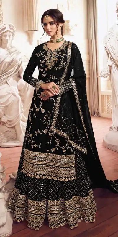 FC LT 4902 Black Georgette with Embroidery Work Salwar Suit . Affordable Price ₹2399. Delivery 4-6 Working Days. Shop now. | Casual Suits, Jump Suits, Creative suits, Designer Suits, Palazzo Suits, Party Wear Suits, Patiala Suits, Salwar suit, Straight Suits