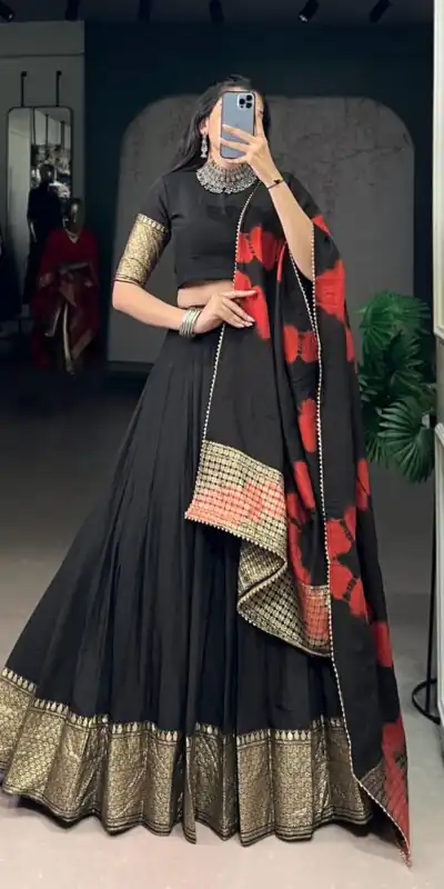 LNB 1907 Black in Pure Chanderi Zari Work & Lace Work Lehenga Choli . Best Price ₹2399. Delivery 4-6 Working Days. Shop now. | Bollywood Lehenga, Creative Lehenga, Designer Lehenga, Embroidered Lehenga, Lehenga, Party Wear Lehenga