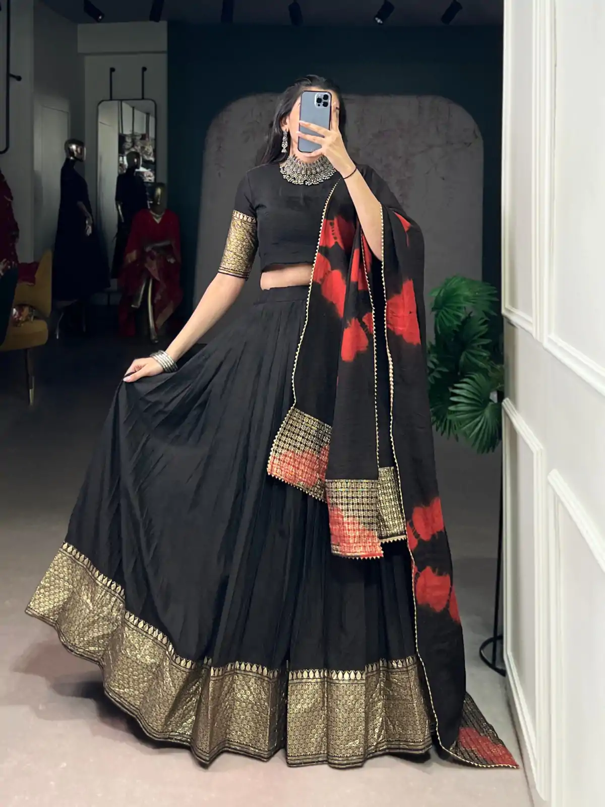 LNB 1907 Black in Pure Chanderi Zari Work & Lace Work Lehenga Choli . Best Price ₹2399. Delivery 4-6 Working Days. Shop now. | Bollywood Lehenga, Creative Lehenga, Designer Lehenga, Embroidered Lehenga, Lehenga, Party Wear Lehenga