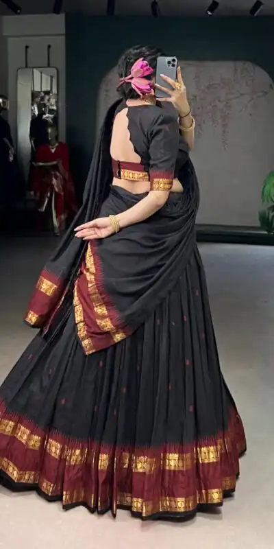 LNB 1904 Black Color Pure Chanderi with Zari Work Lehenga Choli . Affordable Price ₹1999. Delivery 4-6 Working Days. Shop now. | Bollywood Lehenga, Creative Lehenga, Designer Lehenga, Embroidered Lehenga, Lehenga, Party Wear Lehenga