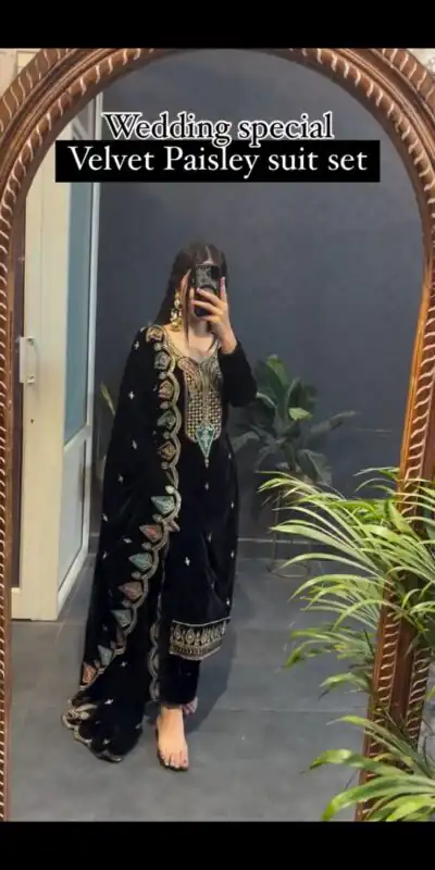 VLM 229 Black Viscose Velvet Salwar Suit Perfect for Wedding, Party, Cultural Events, Sangeet, Baby Shower – . Best Price ₹2149. Delivery 4-6 Working | Casual Suits, Jump Suits, Tops & Bottoms, Track Suits, Trendy Wear, Creative suits, Designer Suits, Palazzo Suits, Party Wear Suits, Patiala Suits, Salwar suit, Straight Suits